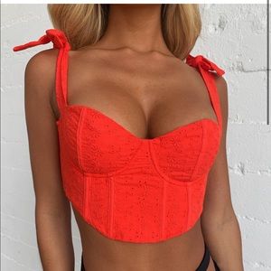 Red tiger mist crop top